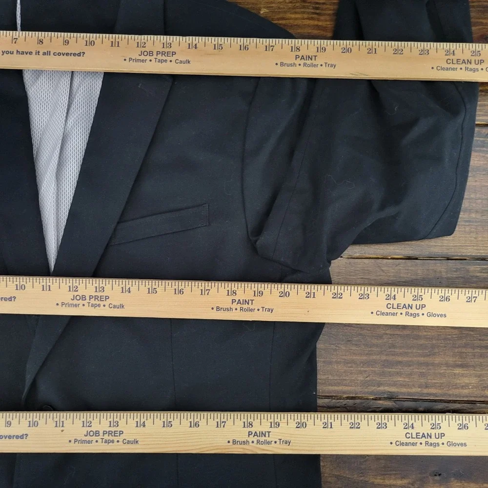 Banana Republic Men's Sport Coat Blazer Two Button Black800 Cotton Blend‎ 44R